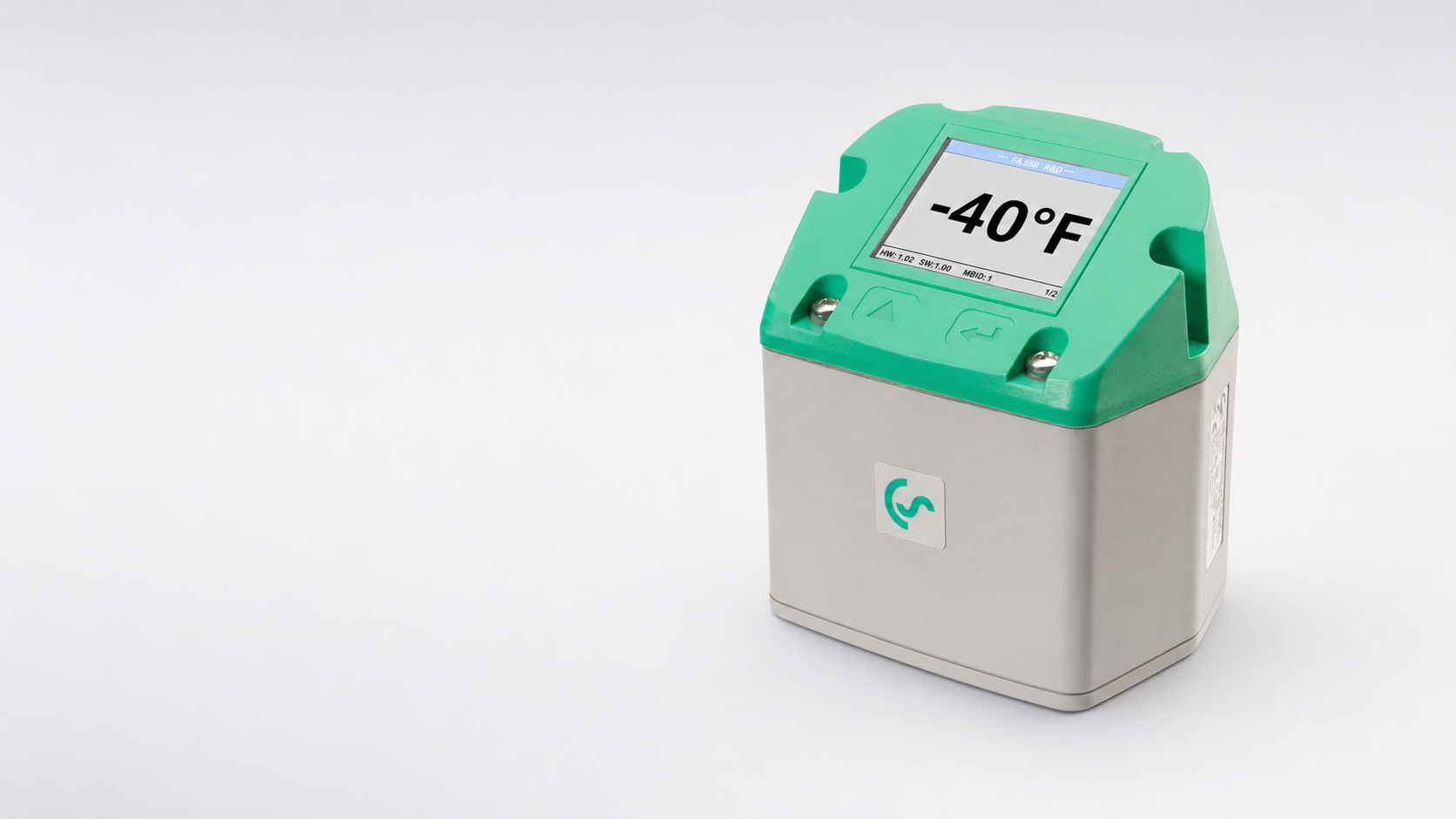 In-line digital dewpoint sensor on a resin dryer, its display reading −40°F