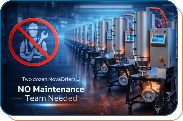 NovaDrier - no maintenance team needed.